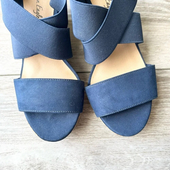American Eagle Ryan Blue Cork Wedge Sandals - Picture 4 of 13
